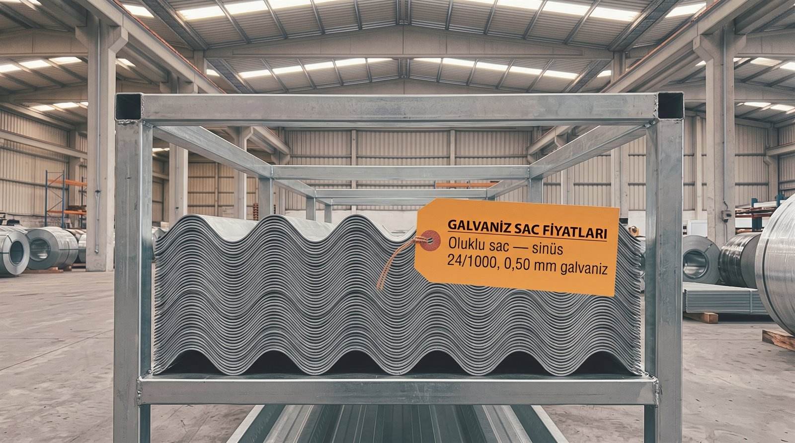 Oluklu sac sinüs 24/1000, 0,50 mm galvaniz — sac deposunda paket