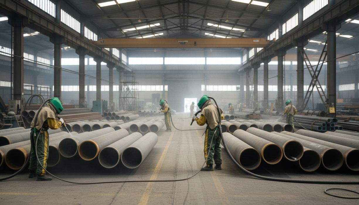 Boru Profil Kumlama İşlemi